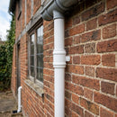 76mm Traditional Aluminium Downpipe Socket Non-Eared Spare — RAL 9016 (in use)