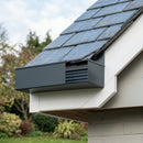 90° Aluminium Box Gutter Angle 135 x 100mm — RAL 7037 (in use)