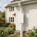 Aluminium Downpipe Access Plate 72x72mm — RAL 9016 (in use)