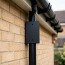 Aluminium Downpipe Access Plate 72x72mm — RAL 9005 (in use)