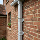 Traditional Aluminium Downpipe 72x72mm x 3m Eared Socket — RAL 7035 (in use)