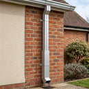 Flush Joint Aluminium Downpipe 72×72mm × 3m — RAL 9006 (in use)