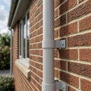Aluminium Downpipe Clip 76mm Diameter — RAL 7035 (in use)