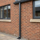 Flush Joint Aluminium Downpipe 72×72mm × 3m — RAL 7021 (in use)