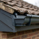 Moulded Ogee Gutter Side Rafter Bracket 125 x 100mm — RAL 7016 (in use)