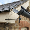 Half Round Aluminium Gutter Rise and Fall Bracket 125mm — RAL 7021 (in use)