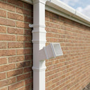 72x72mm Traditional Square Aluminium Downpipe Branches — RAL 9016 / 112.5 Degrees (in use)