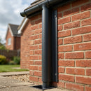 63mm Diameter Aluminium Downpipe Access Plate — RAL 7021 (in use)