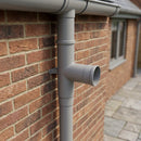 76mm Diameter Flush Joint Downpipe Branches — RAL 7036 / 92.5 Degrees (in use)