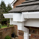 Aluminium Box Gutter Outlet 72×72mm to 135×100mm — RAL 9016 (in use)