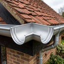 Half Round Aluminium Gutter Angle 135° - 125mm — RAL 9006 (in use)