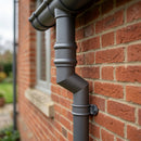 Traditional Aluminium Downpipe Bends 63mm Dia 92.5° 112.5° — RAL 7037 / 92.5 Degrees (in use)