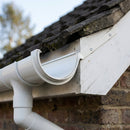 Half Round Aluminium Gutter Side Rafter Bracket 125mm — RAL 9010 (in use)