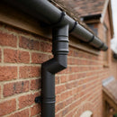 Traditional Aluminium Downpipe Bends 63mm Dia 92.5° 112.5° — RAL 7021 / 92.5 Degrees (in use)