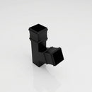72x72mm Traditional Square Aluminium Downpipe Branches — RAL 9005 / 112.5 Degrees