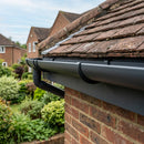 Half Round Gutter Sample – Aluminium — RAL 7021 (in use)