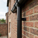 Aluminium Downpipe Clip 76mm Diameter — Textured Black (in use)