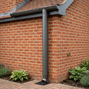 Aluminium Flush Joint Downpipe Sample — RAL 7022 / 63mmØ (in use)