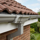 Moulded Ogee Gutter Outlet 72×72mm – 125×100mm Connection — RAL 7036 (in use)