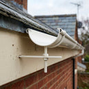 Half Round Aluminium Gutter Rise and Fall Bracket 125mm — RAL 9010 (in use)
