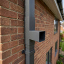 72x72mm Flush Joint Downpipe Branches — 92.5° & 112.5° — RAL 7022 / 92.5 Degrees (in use)