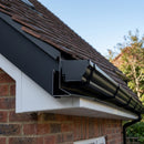 V Return Aluminium Fascia Board 30mm 45° 3m — RAL 9005 (in use)