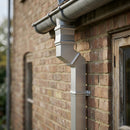 72x72mm Aluminium Adjustable Swanneck Offset — RAL 9006 (in use)