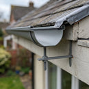 130mm Rise and Fall Gutter Bracket for Deepflow Aluminium System — RAL 7037 (in use)