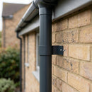 76mm Aluminium Downpipe Clip – Flush Joint — RAL 7016 (in use)