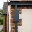 Aluminium Downpipe Access Plate 72x72mm — RAL 7021 (in use)