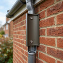 63mm Aluminium Downpipe Access Plate — RAL 7022 (in use)