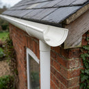 Deepflow Aluminium Gutter Outlet 63mm Dia – 130mm — RAL 9010 (in use)