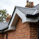 U Return Aluminium Fascia Board Gable Box Ends — RAL 9006 (in use)
