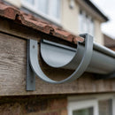 130mm Aluminium Gutter Top Rafter Bracket — RAL 7037 (in use)
