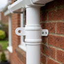 Traditional Downpipe Spare Socket Eared 76mm Diameter — RAL 9016 (in use)