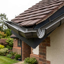 Half Round Aluminium Gutter Angle 135° - 125mm — RAL 7022 (in use)