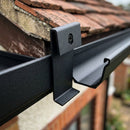 Moulded Ogee Gutter Direct Fix Bracket 125 x 100mm — Textured Black (in use)
