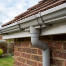 Moulded Ogee Gutter Outlet 63mm Dia, 125 x 100mm — RAL 7036 (in use)