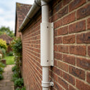 63mm Diameter Aluminium Downpipe Access Plate — RAL 9010 (in use)