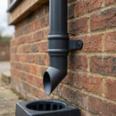 Traditional Aluminium Downpipe Shoe 63mm Diameter — RAL 7021 (in use)