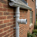 Traditional Aluminium Downpipe Branch 76mm Diameter — RAL 7035 / 92.5 Degrees (in use)