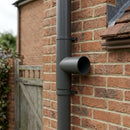 76mm Diameter Flush Joint Downpipe Branches — RAL 7022 / 112.5 Degrees (in use)