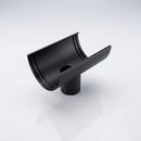 Deepflow Aluminium Gutter Outlet 63mm Dia – 130mm — Textured Black