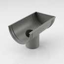 DeepFlow Aluminium Gutter Outlet 76mm Diameter 130mm — RAL 7037