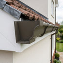 Moulded Ogee Gutter Left Hand Stop End 125 x 100mm — RAL 7022 (in use)