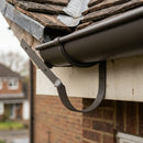 Half Round Aluminium Gutter Side Rafter Bracket 125mm — RAL 7022 (in use)