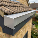 Aluminium Coping Stop End – Secret Fix 75mm — RAL 9006 (in use)