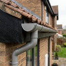 76mm Aluminium Gutter Outlet Spigot Extender – 250mm — RAL 7036 (in use)