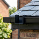 Aluminium Box Gutter Jointer 135 x 100mm — RAL 9005 (in use)
