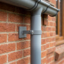 Adjustable Aluminium Pipe Clip 76mm Diameter — RAL 7037 (in use)